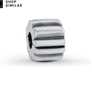 Pandora Sterling Silver Ribbed Clip Charm